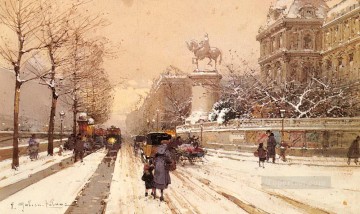 Paisajes Painting - París en invierno El parisino Eugene Galien Laloue